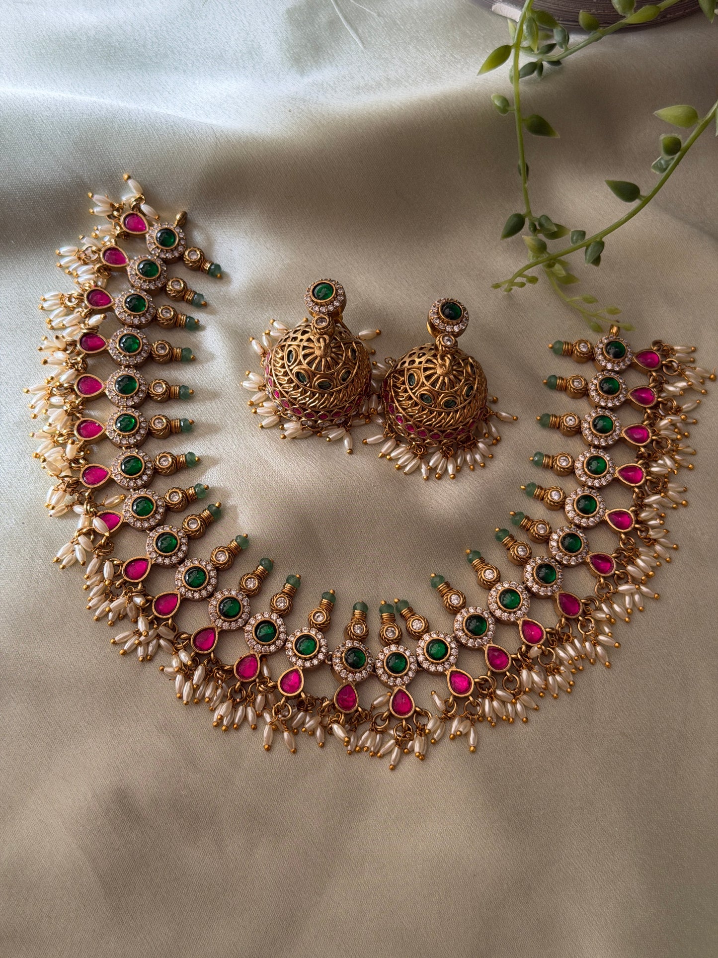 Premium Dual Tone Jadau Necklace