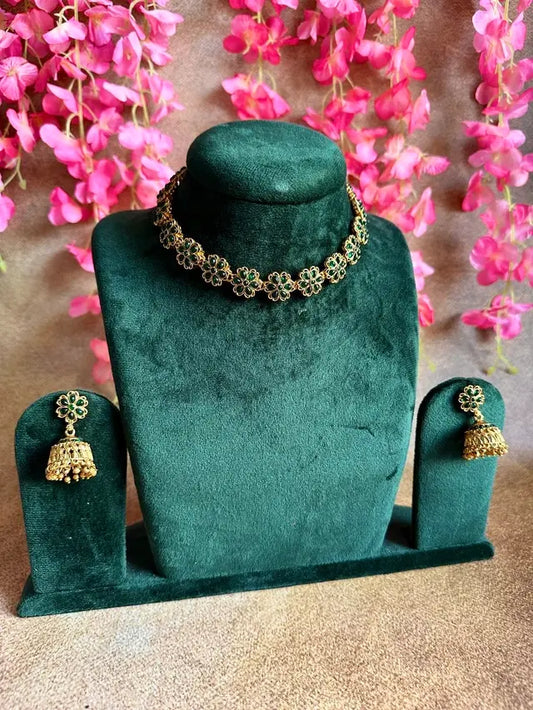 Sridevi Flora Necklace with Jhumka