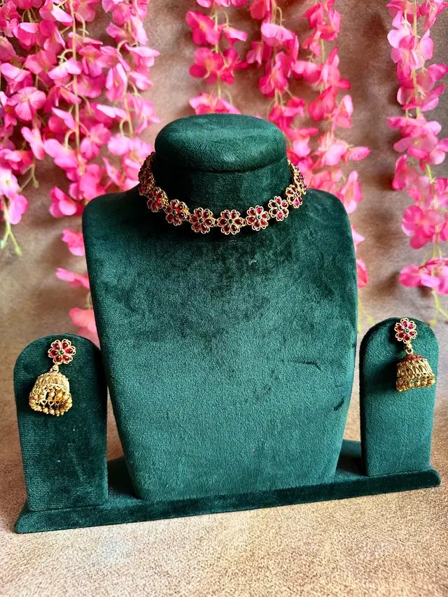 Sridevi Flora Necklace with Jhumka