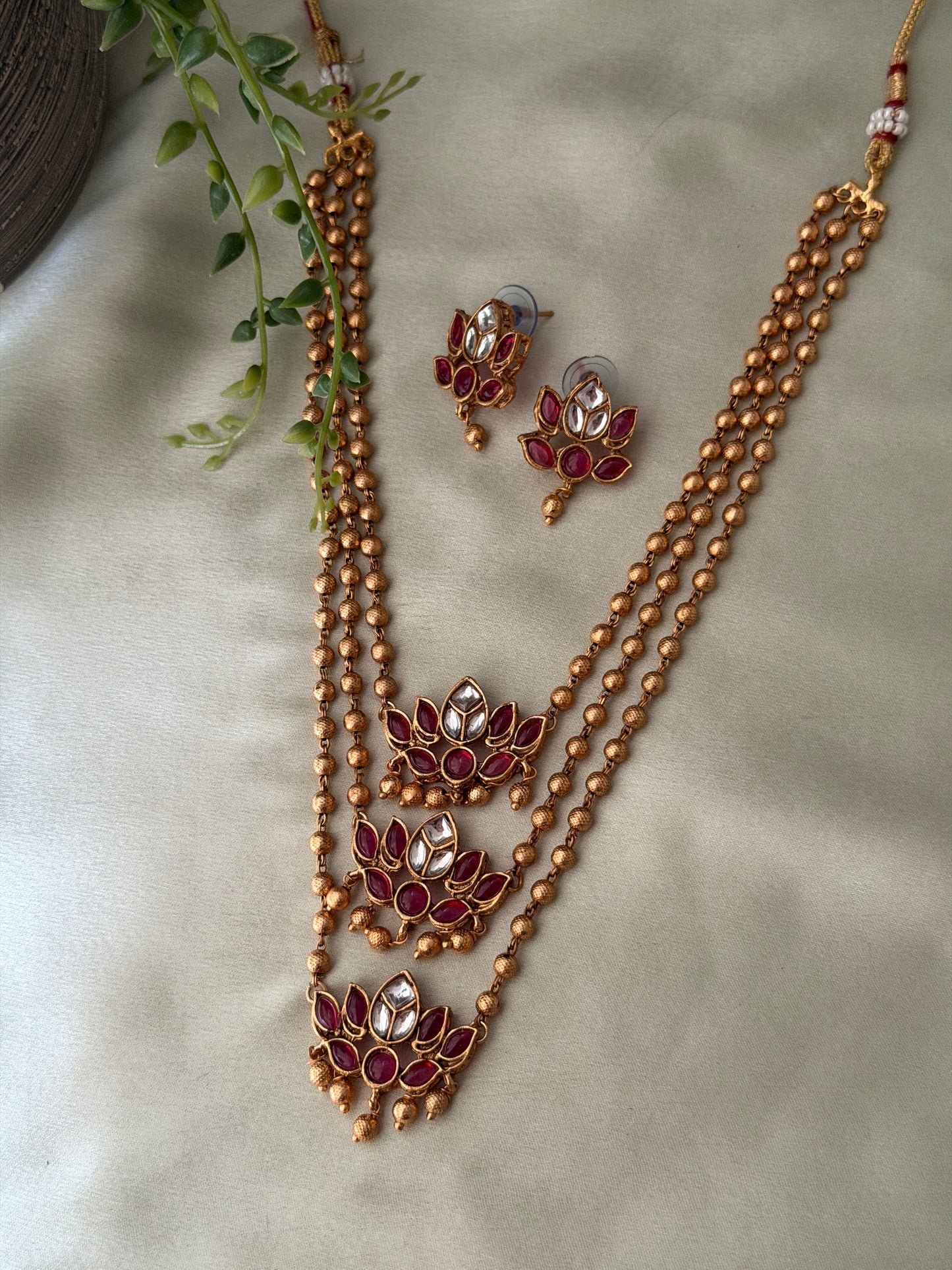 Triple Layer beaded necklace