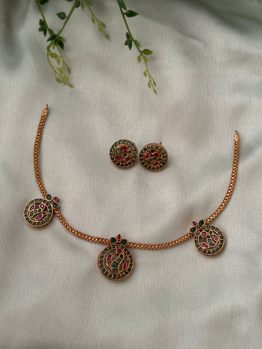 Emerald Tri Chakra Necklace