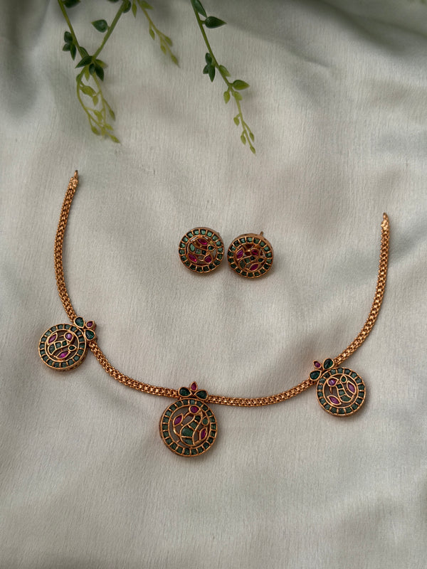 Emerald Tri Chakra Necklace