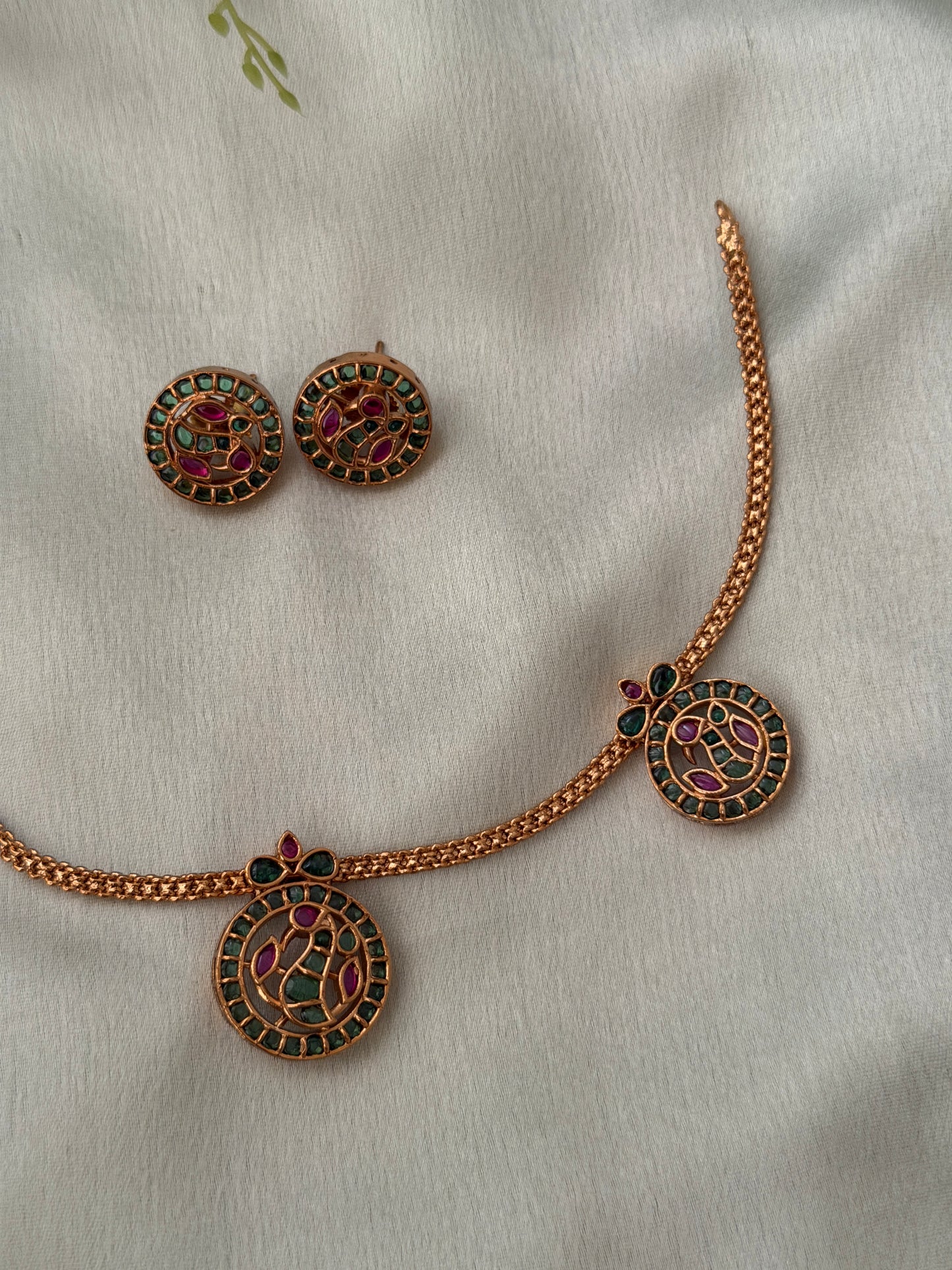 Emerald Tri Chakra Necklace