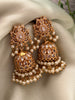 White Kempu Padma Jhumkas