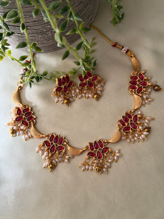 Sarojini Half Moon Guttapusalu Necklace