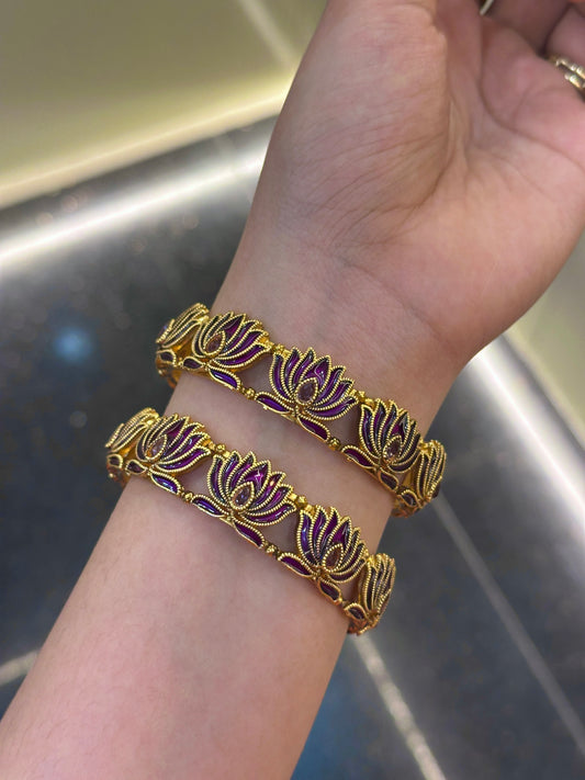 Manju inspired Lotus Bangles (Purple)