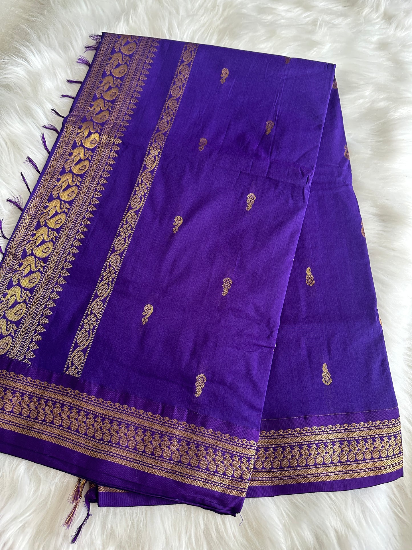 Cadbury purple Kalyani Cotton Saree