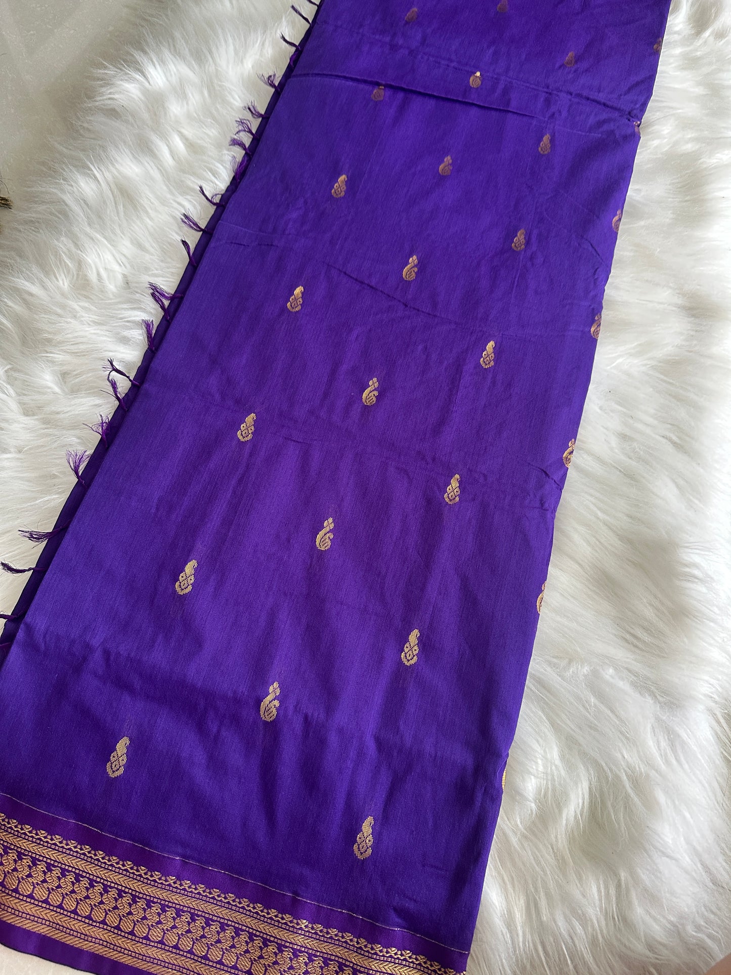 Cadbury purple Kalyani Cotton Saree