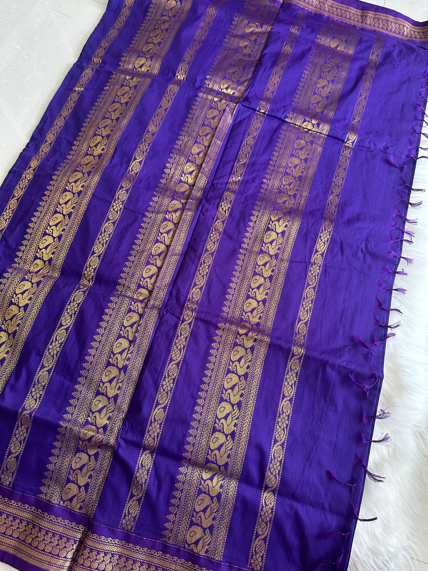 Cadbury purple Kalyani Cotton Saree