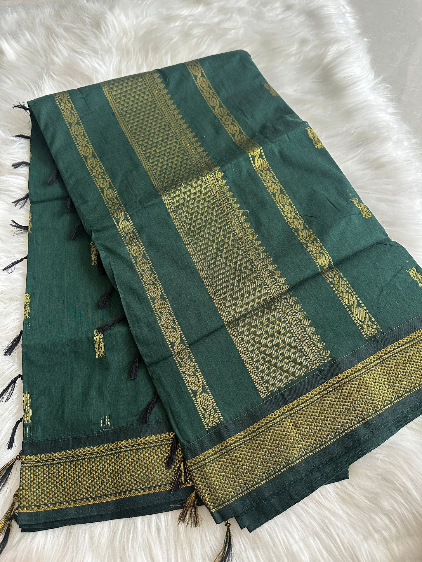 Dark Green Kalyani Cotton Saree