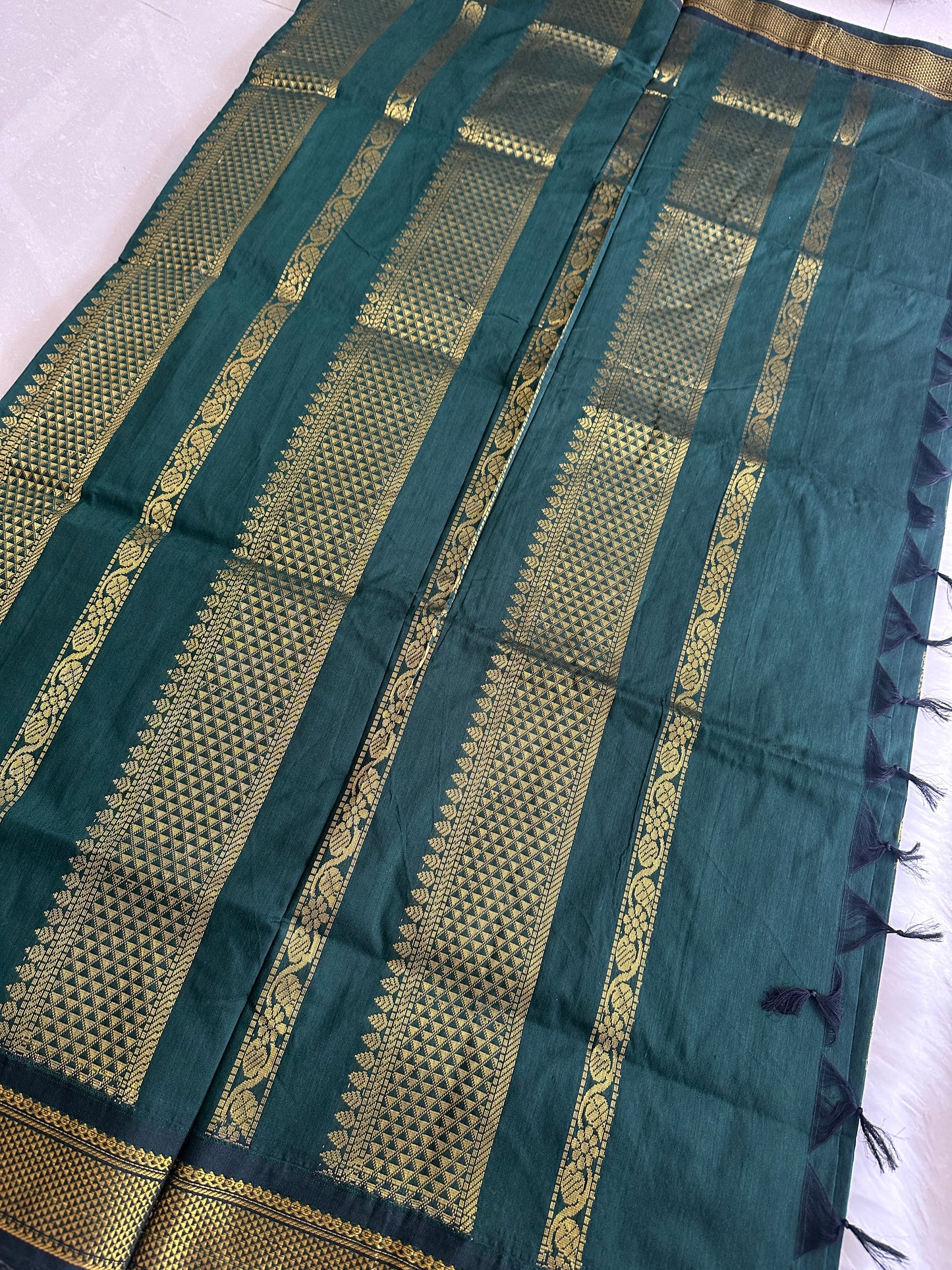 Dark Green Kalyani Cotton Saree