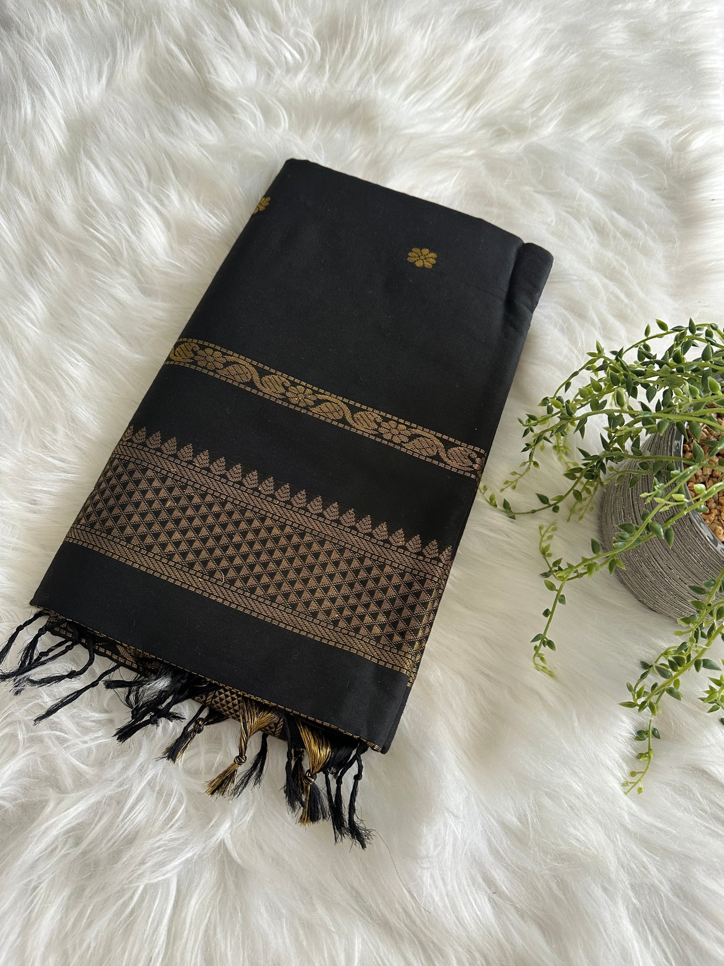 Black Kalyani Cotton Saree