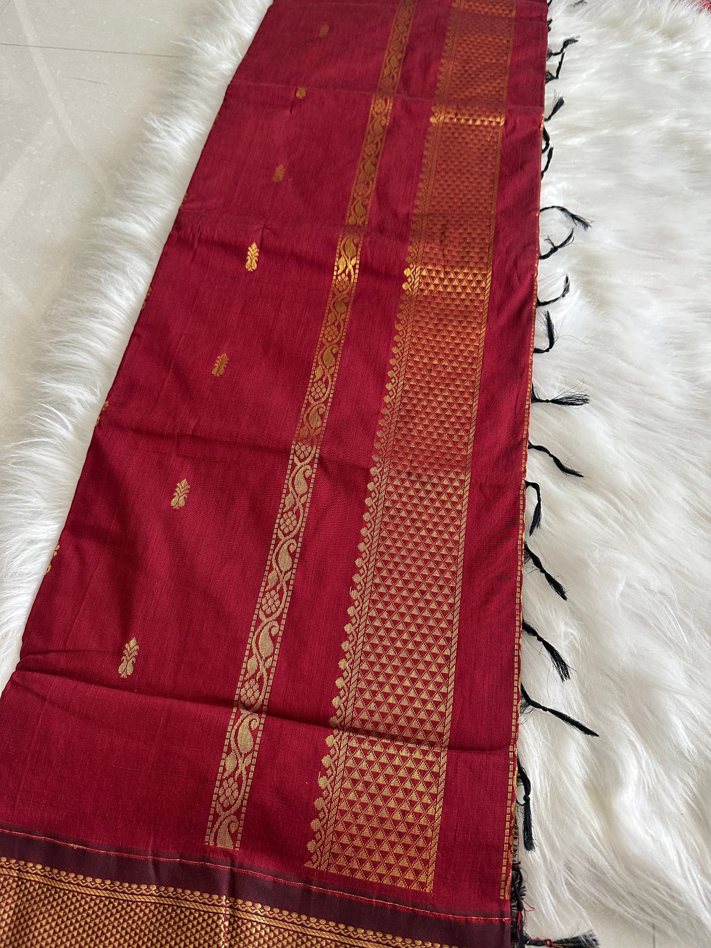 Bridal Red Kalyani Cotton Saree
