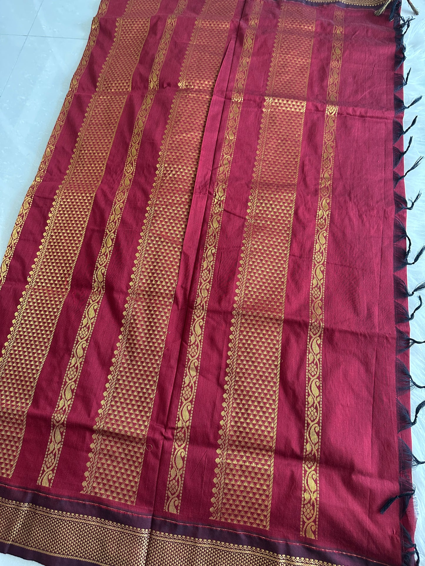 Bridal Red Kalyani Cotton Saree