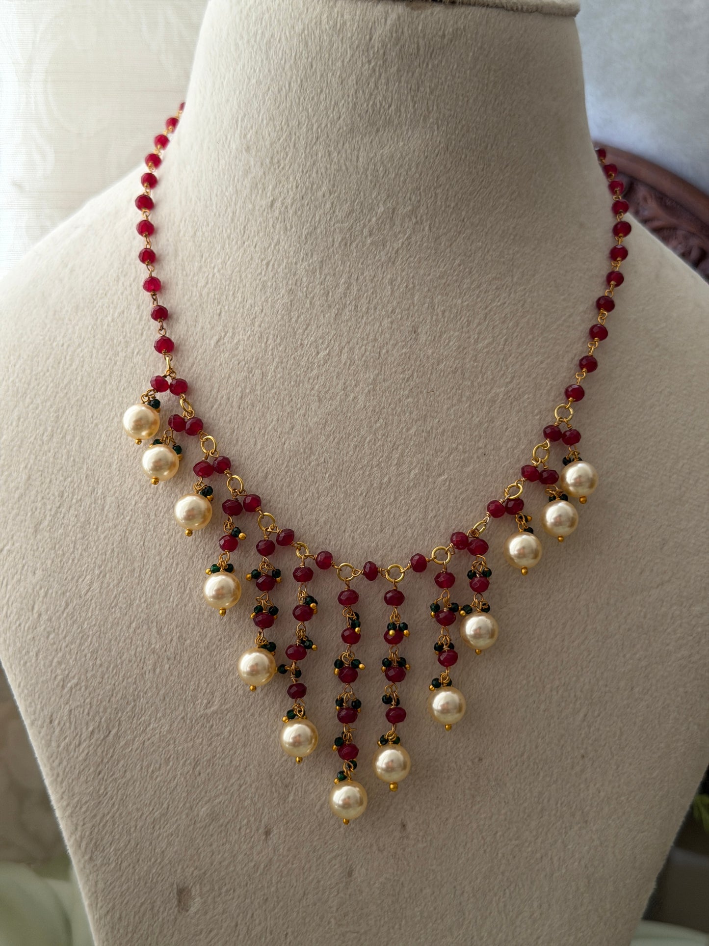 Blood Bead Necklace Set