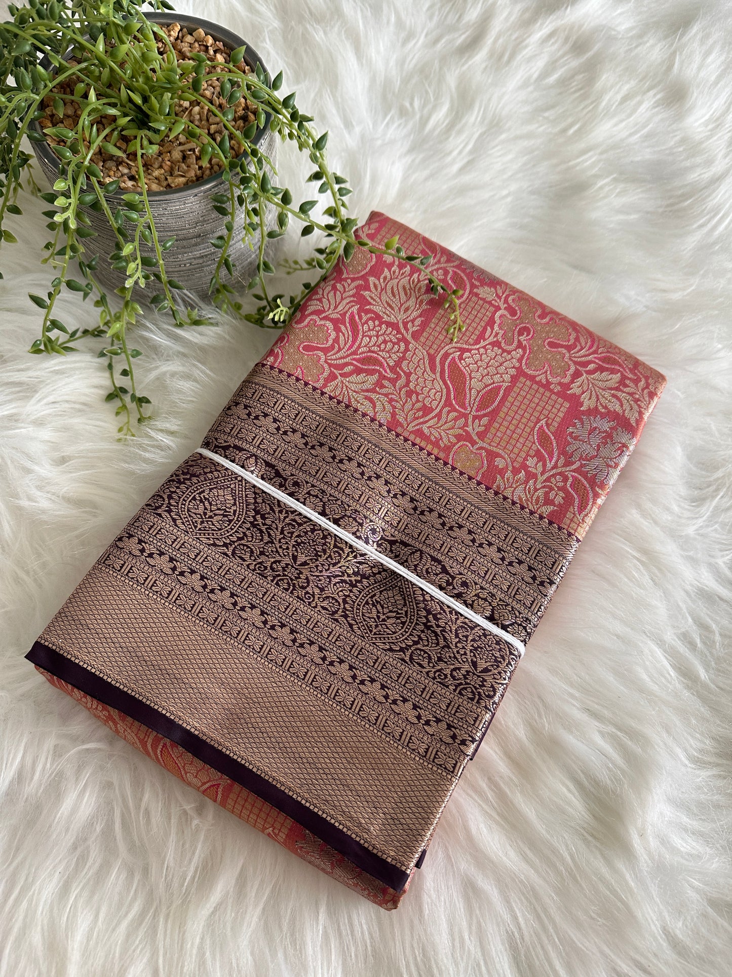 Coral Semi Kanchivaram Tissue Pattu New Version