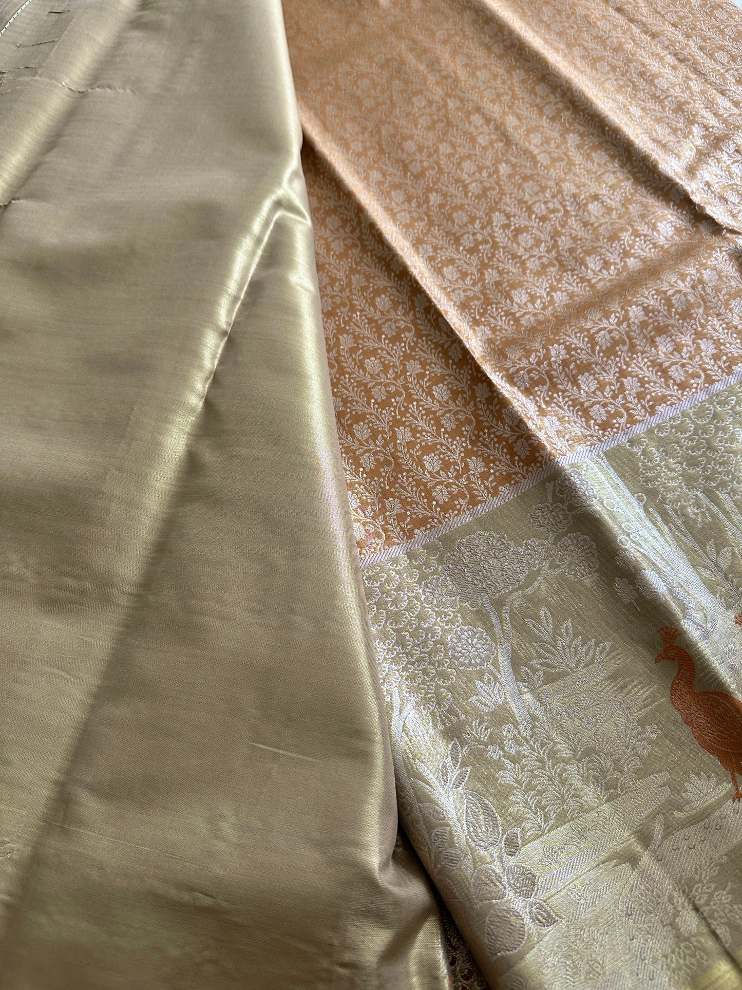 Designer Peacock Semi Kanchivaram Tissue Pattu Saree v1.0