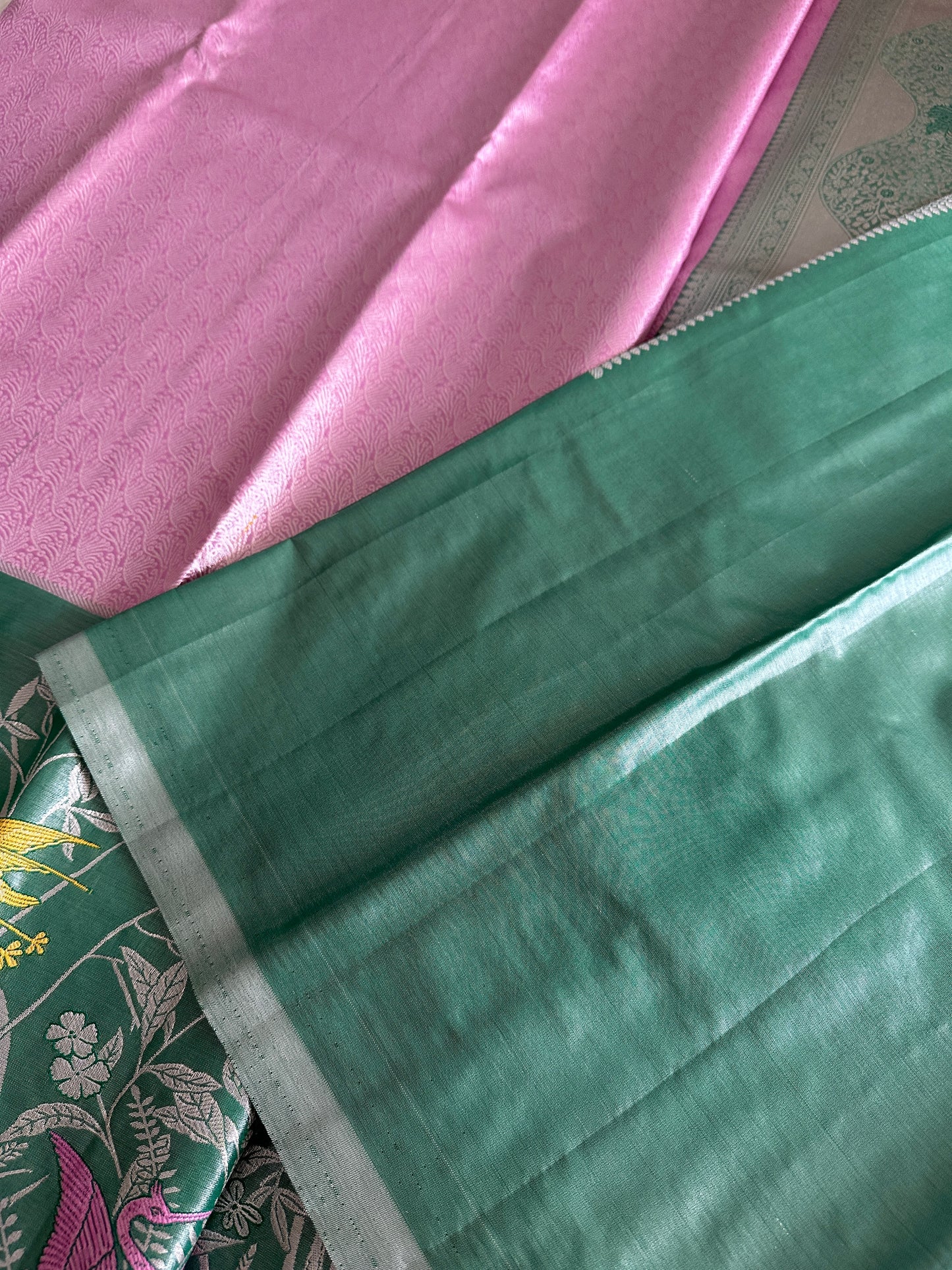 Designer Lotus Pink Semi Kanchivaram Tissue Pattu Saree