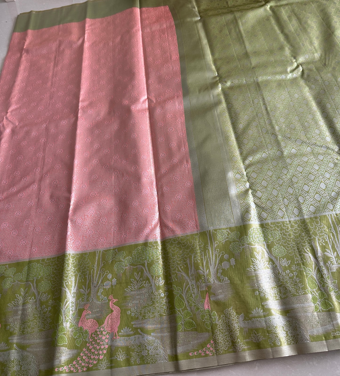 Designer Peacock Semi Kanchivaram Tissue Pattu v2.0