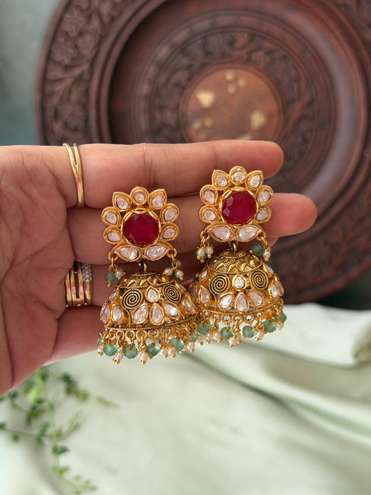 Premium Polki Jhumkas