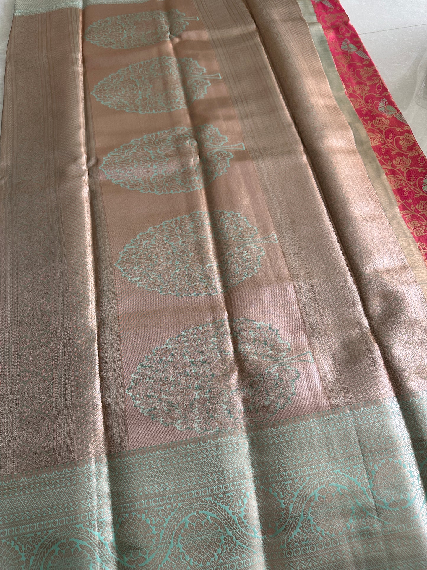 Berrylush Parrot Semi Kanchivaram Tissue Pattu