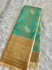 Aquamarine Blue Semi Kanchivaram Tissue Pattu saree