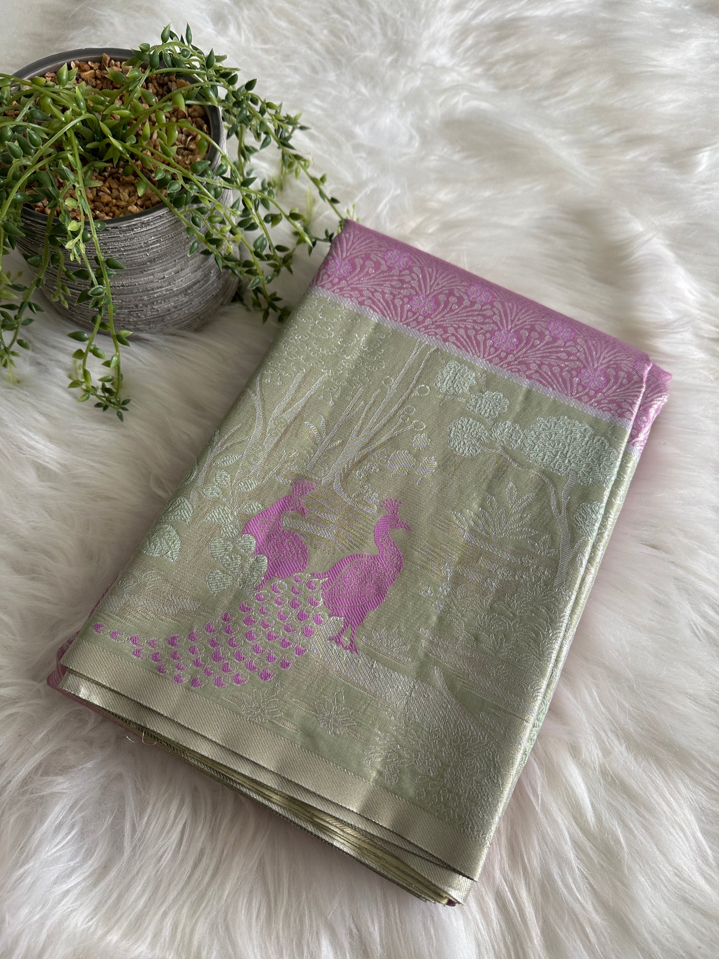 Designer Peacock Semi Kanchivaram Tissue Pattu v3.0