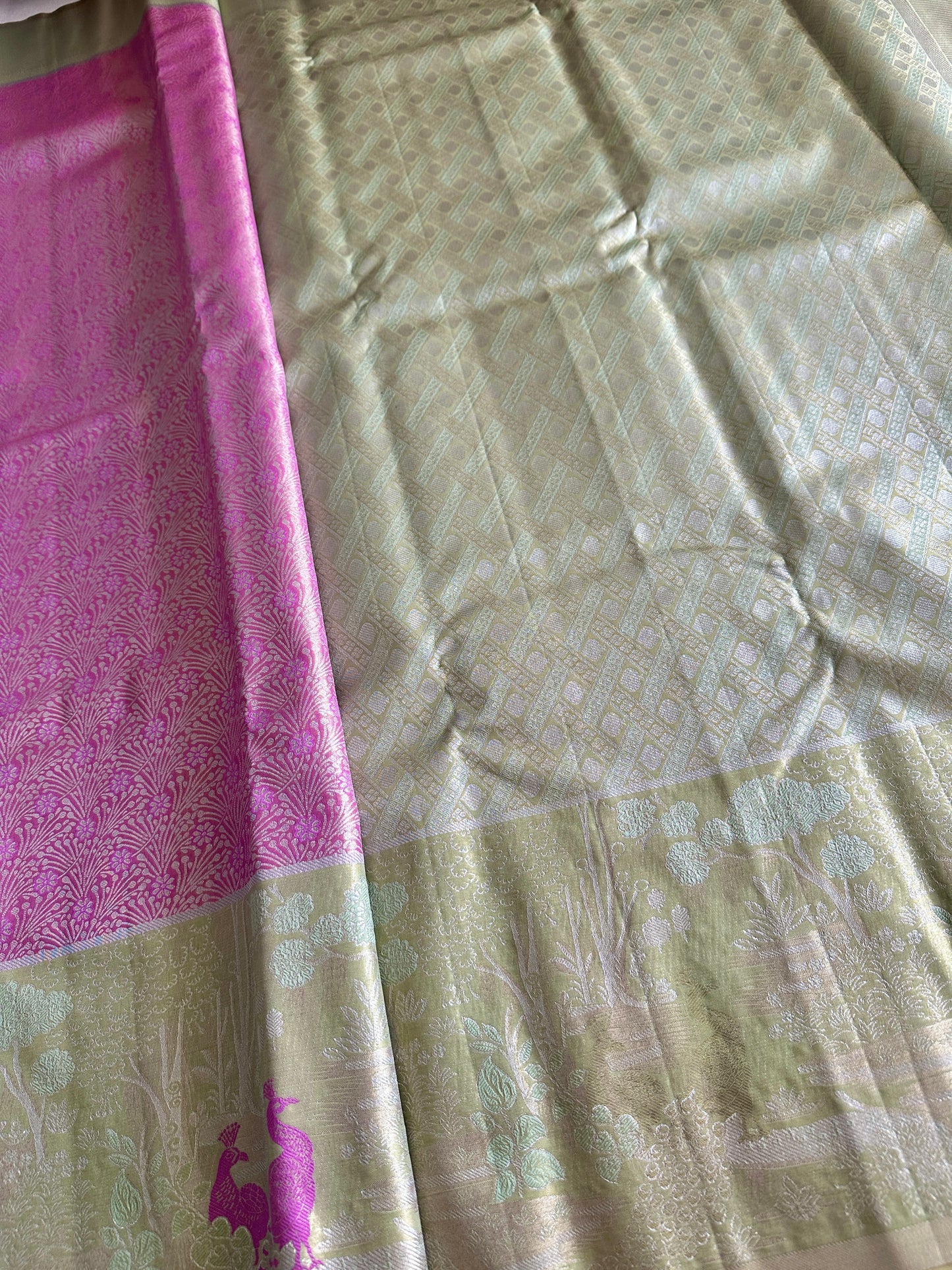 Designer Peacock Semi Kanchivaram Tissue Pattu v3.0