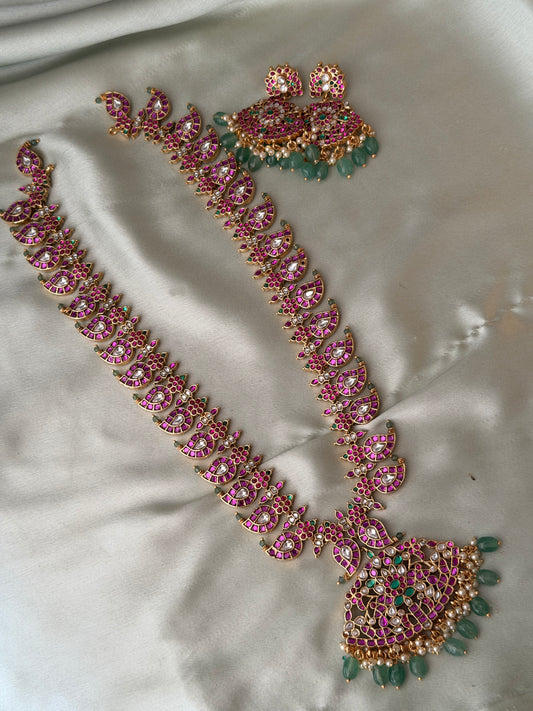 Reversible Premium Maanga Haaram (Pastel Green)