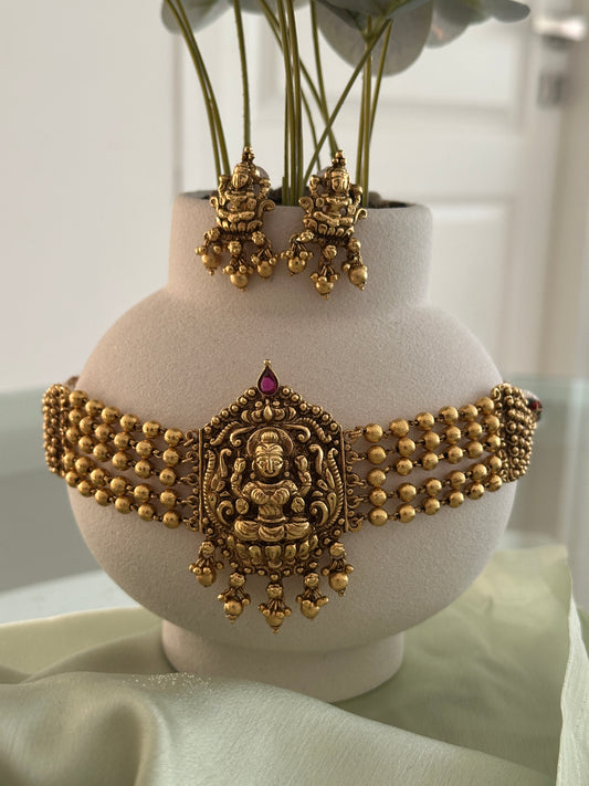 Premium Antique Gold Lakshmi Choker