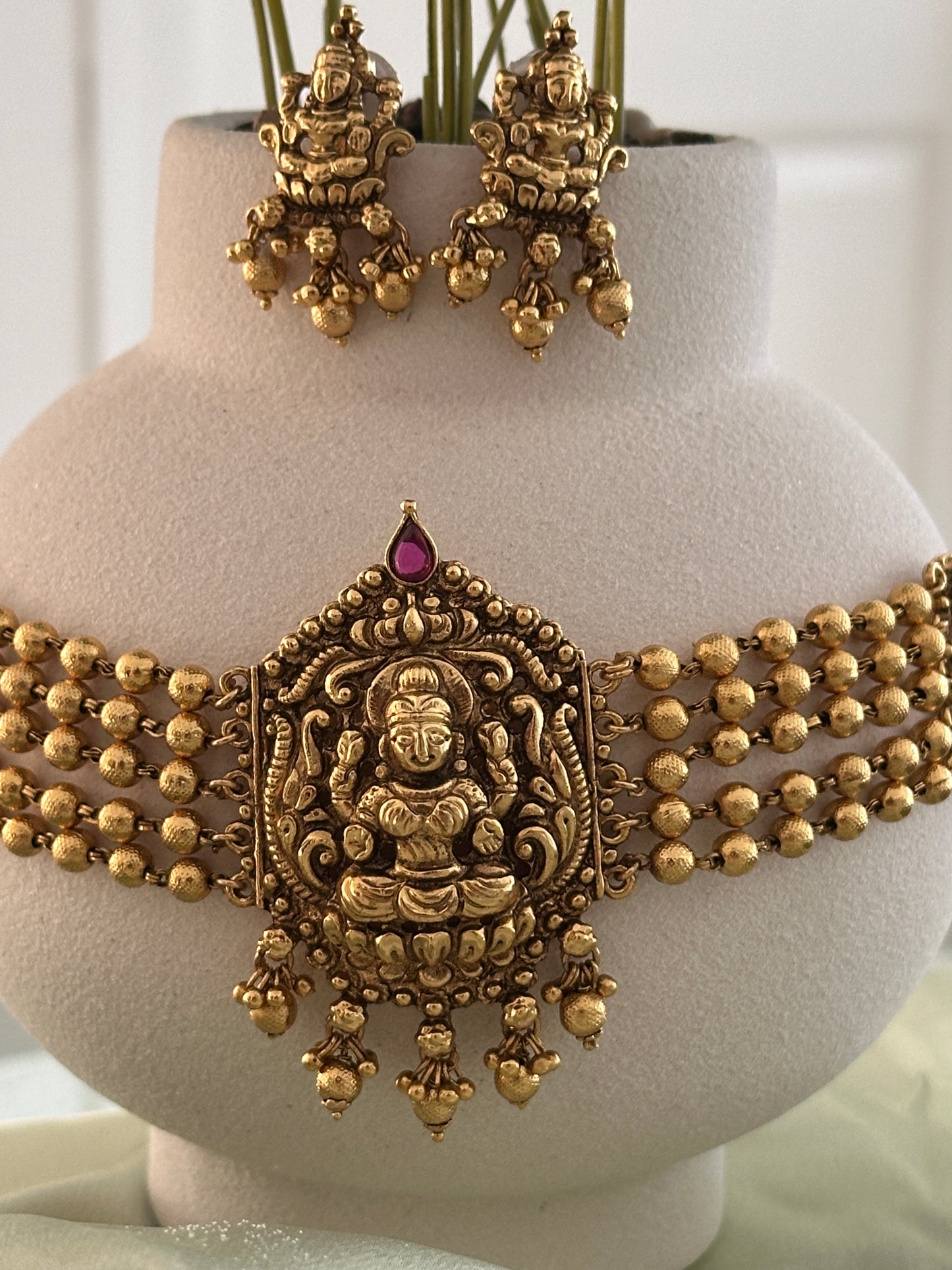 Premium Antique Gold Lakshmi Choker