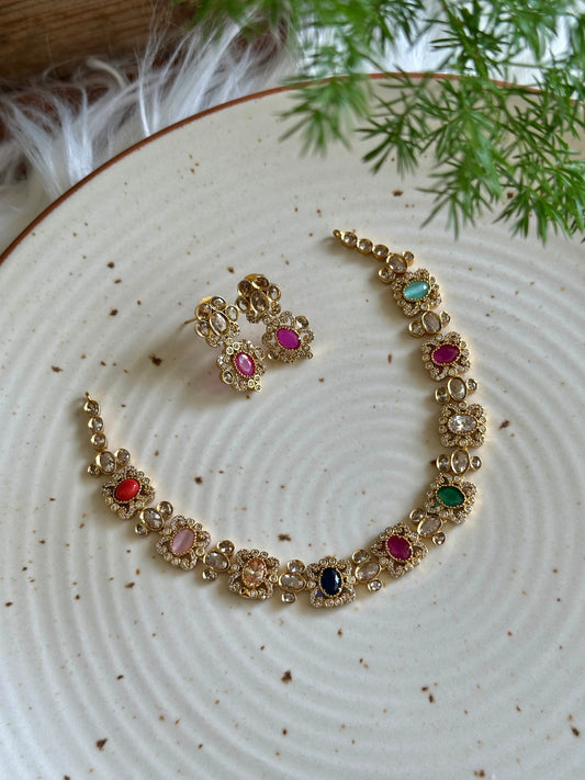 Vatika Navaratna Necklace