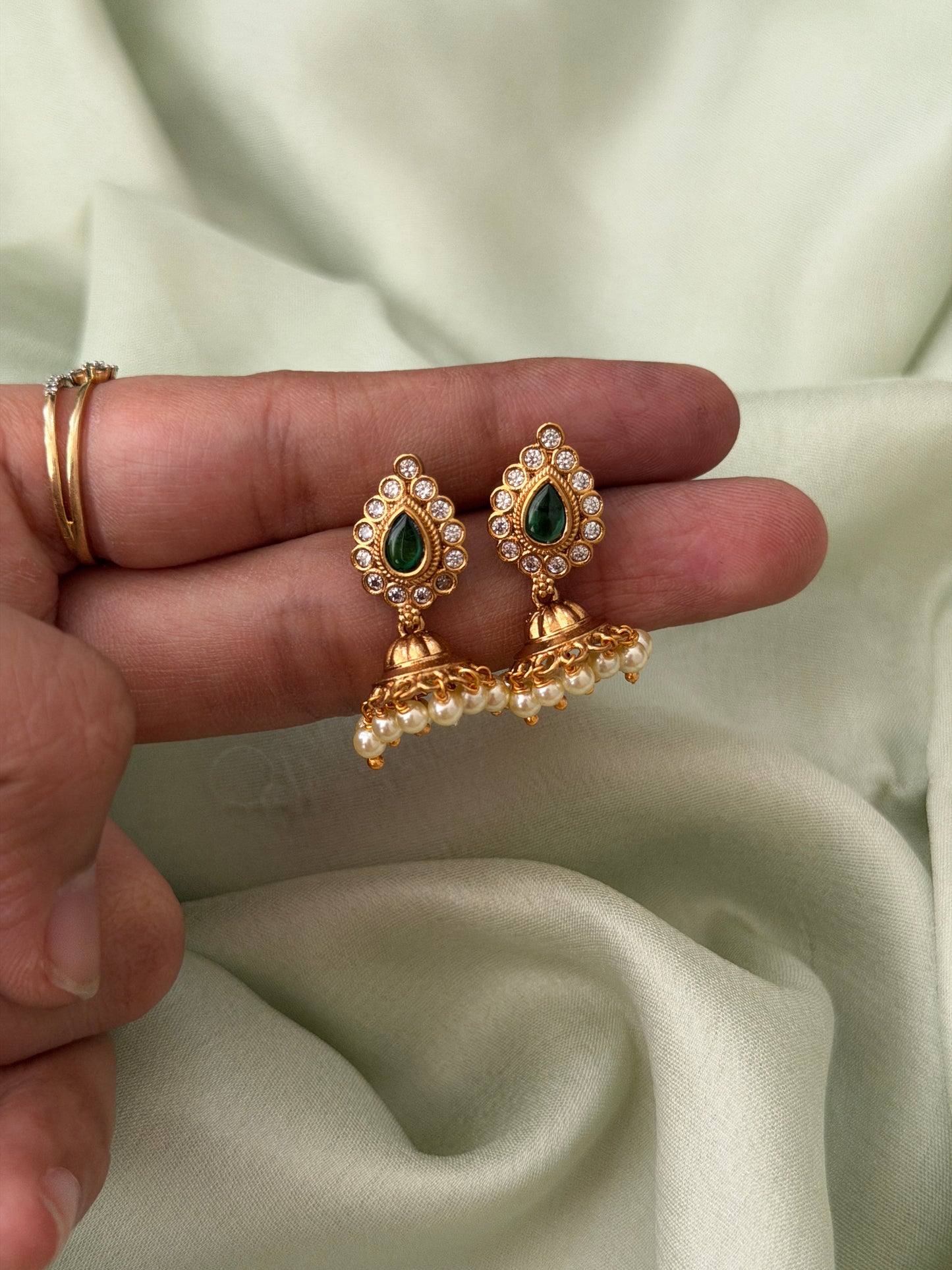 Kempu Drop Baby Jhumkas