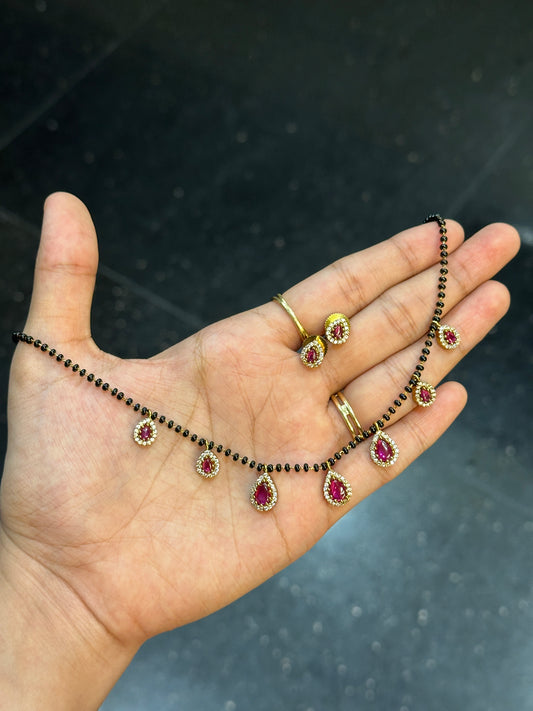 Diamond tear drop mangalsutra