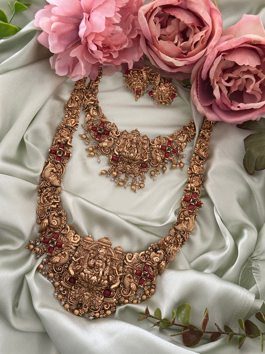 Devi Gold Replica Bridal Combo with coral beads
