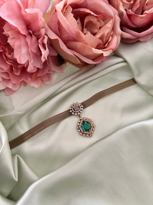 Simple stone antique choker