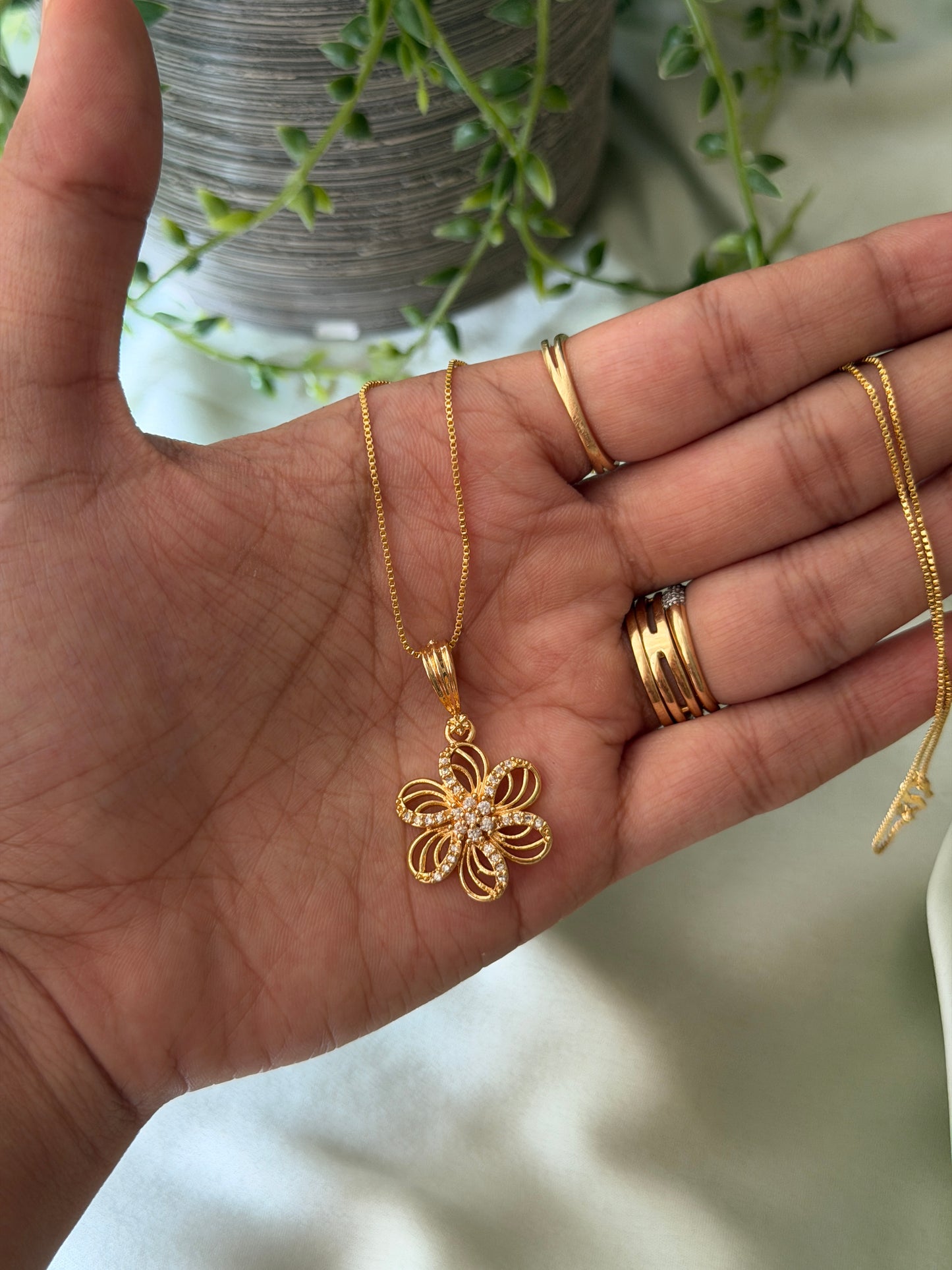 Diamond locket with Gold Chain