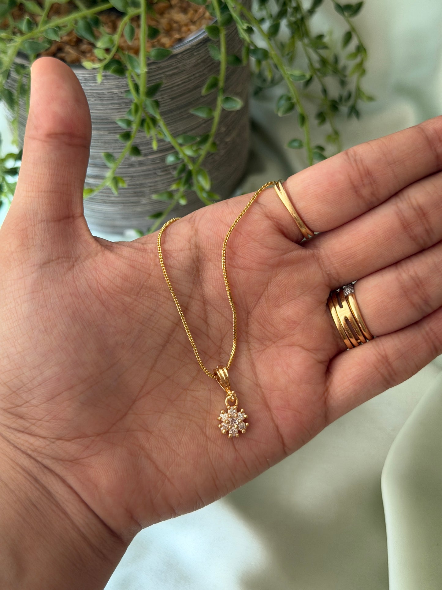 Diamond locket with Gold Chain