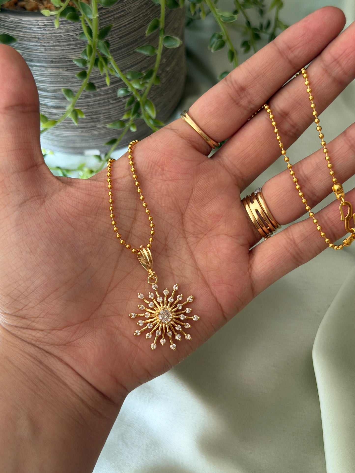 Diamond locket with Gold Chain