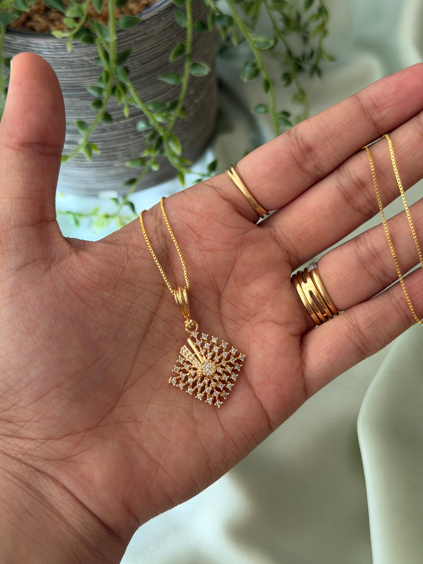 Diamond locket with Gold Chain