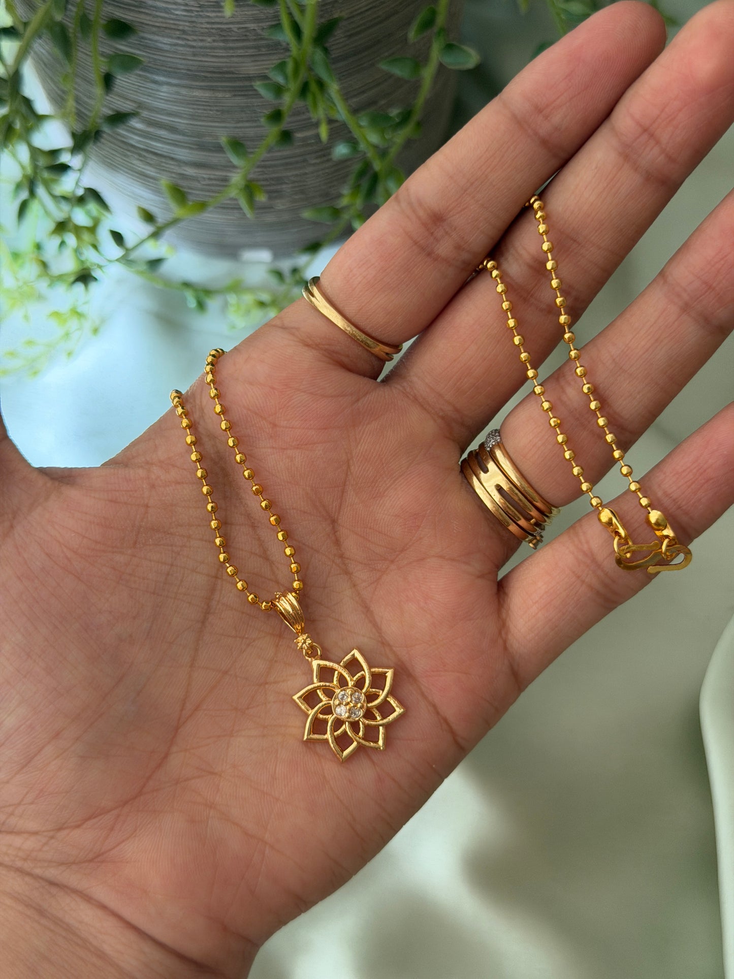 Diamond locket with Gold Chain