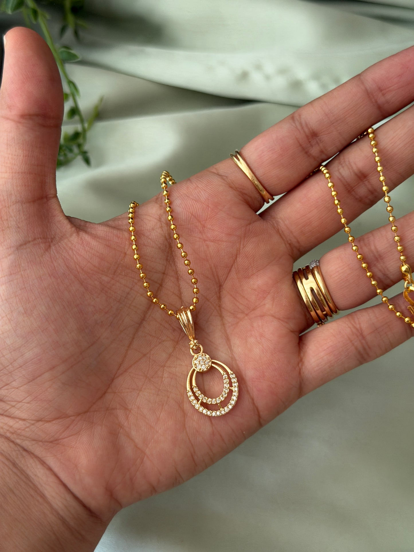 Diamond locket with Gold Chain