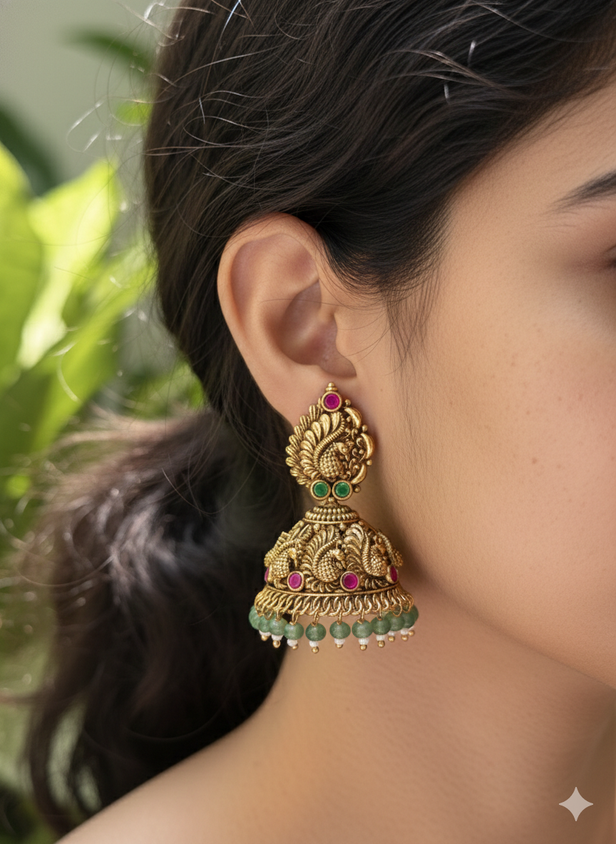 Samookha Gold Replica Jhumkas