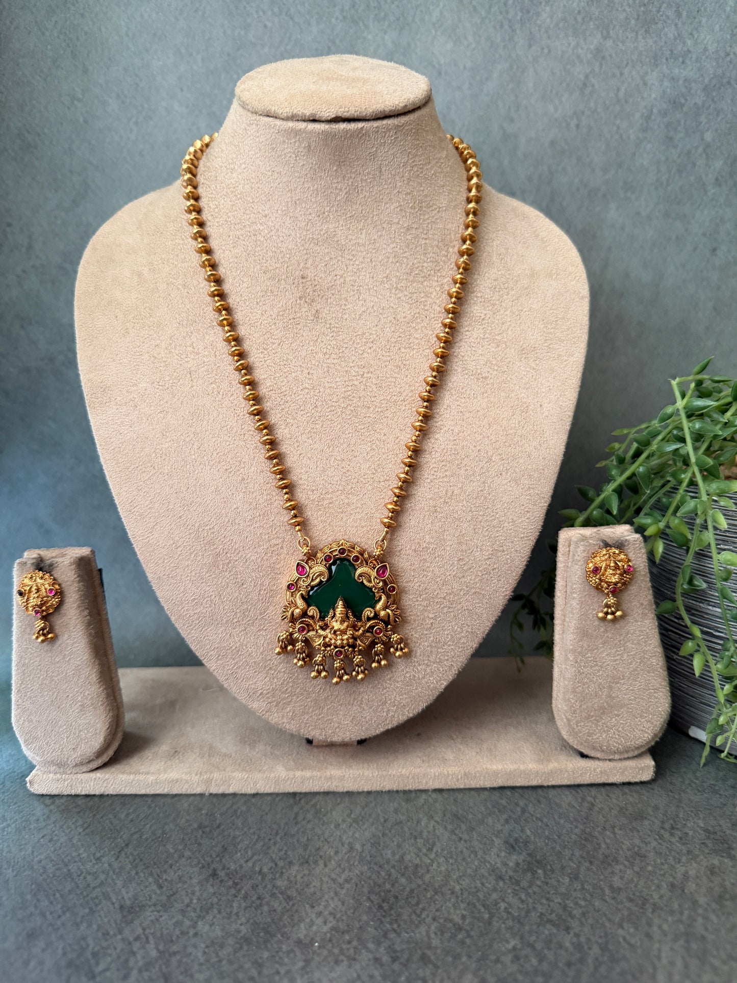 Emerald Enamel Pendant Chains