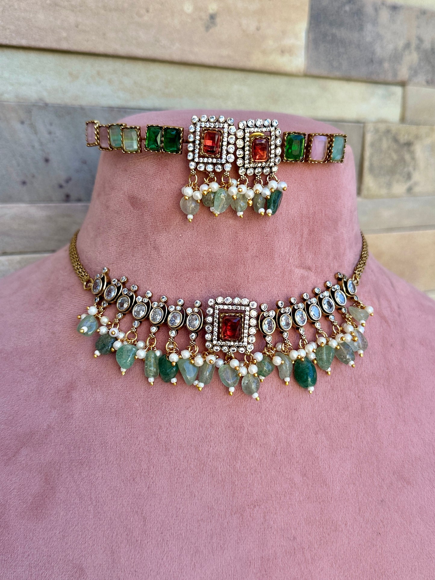 4-1 Kundan Choker with Pastel Beads