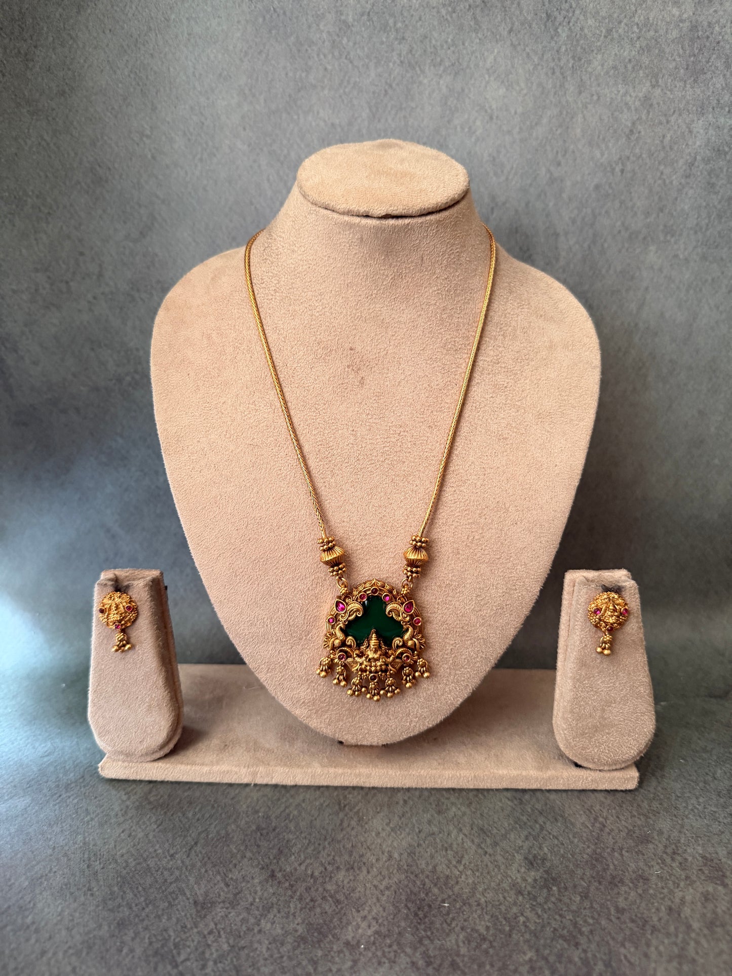 Emerald Enamel Pendant Chains