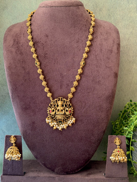Antique Gold Ball Lakshmi Haaram