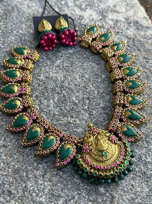 Nirtham Palakka Teracotta Long Necklace