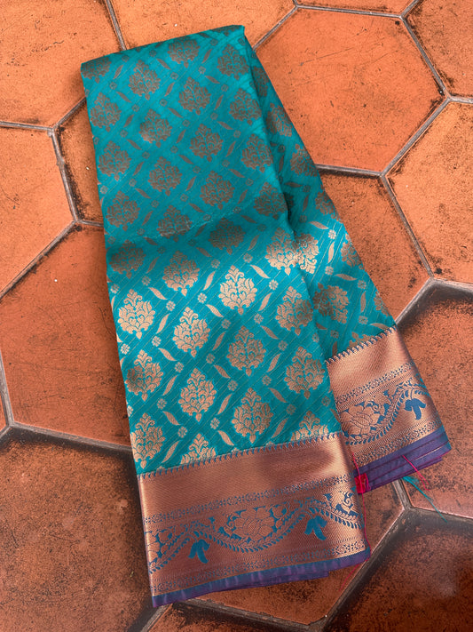 Deep Blue Semi silk saree