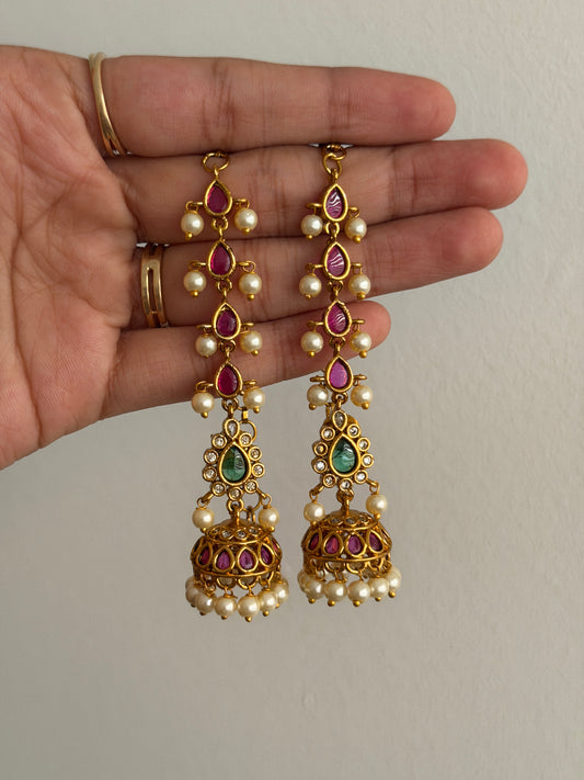 Water drop Jhumka with Mattal